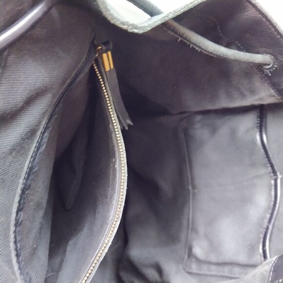 Madewell Black Leather Front Pocket Drawstring Large Backpack main image 14